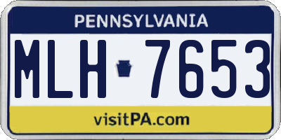 PA license plate MLH7653