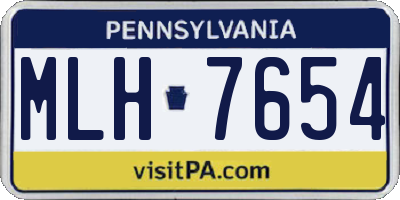 PA license plate MLH7654