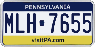 PA license plate MLH7655