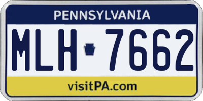 PA license plate MLH7662