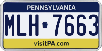 PA license plate MLH7663