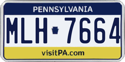 PA license plate MLH7664