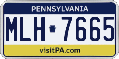 PA license plate MLH7665