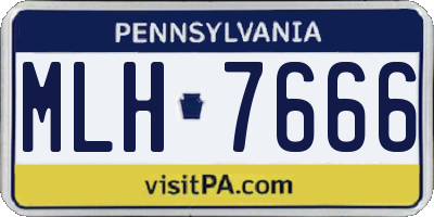 PA license plate MLH7666