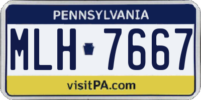 PA license plate MLH7667