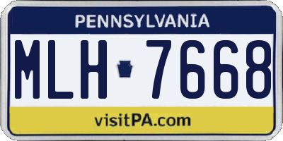 PA license plate MLH7668