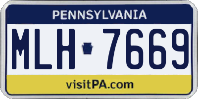 PA license plate MLH7669