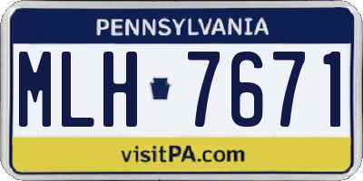 PA license plate MLH7671