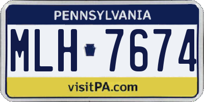 PA license plate MLH7674