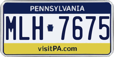 PA license plate MLH7675