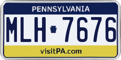 PA license plate MLH7676