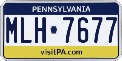 PA license plate MLH7677