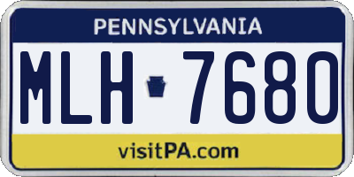 PA license plate MLH7680