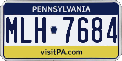 PA license plate MLH7684