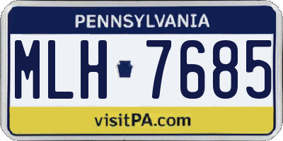 PA license plate MLH7685
