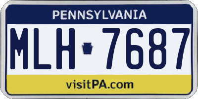 PA license plate MLH7687