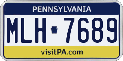 PA license plate MLH7689