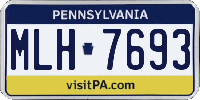PA license plate MLH7693
