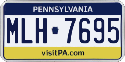 PA license plate MLH7695