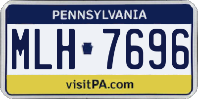 PA license plate MLH7696