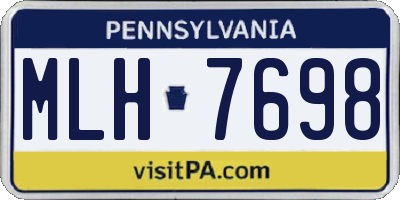 PA license plate MLH7698