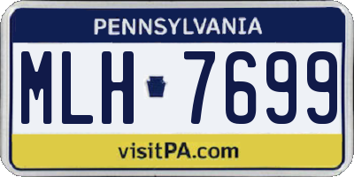 PA license plate MLH7699