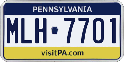 PA license plate MLH7701