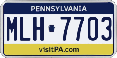 PA license plate MLH7703