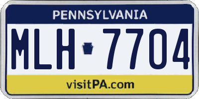 PA license plate MLH7704
