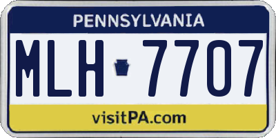 PA license plate MLH7707