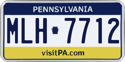 PA license plate MLH7712