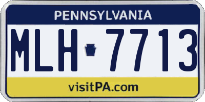 PA license plate MLH7713