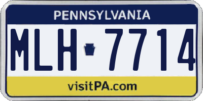 PA license plate MLH7714