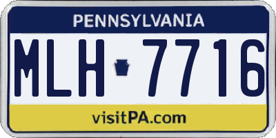 PA license plate MLH7716