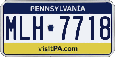 PA license plate MLH7718