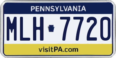 PA license plate MLH7720