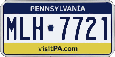 PA license plate MLH7721