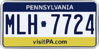 PA license plate MLH7724