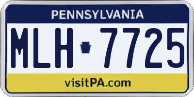 PA license plate MLH7725