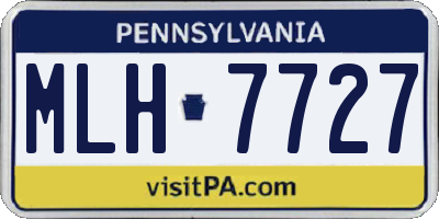 PA license plate MLH7727