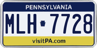 PA license plate MLH7728
