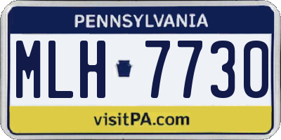 PA license plate MLH7730