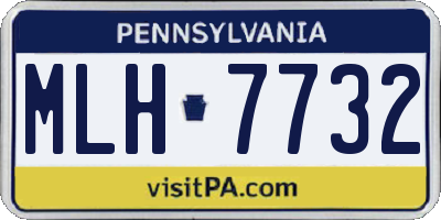 PA license plate MLH7732