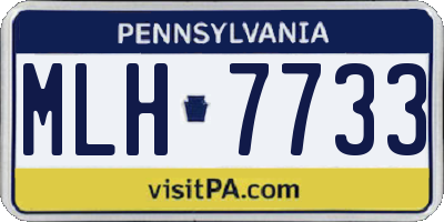 PA license plate MLH7733