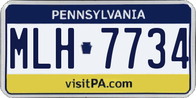 PA license plate MLH7734