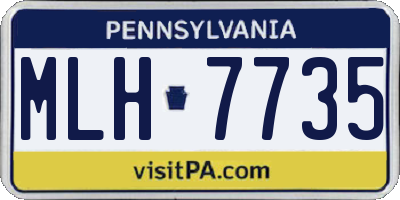 PA license plate MLH7735