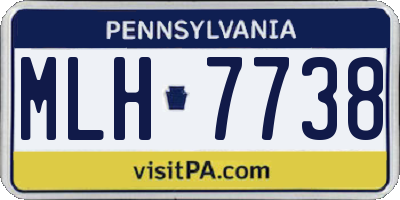 PA license plate MLH7738