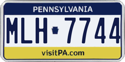 PA license plate MLH7744