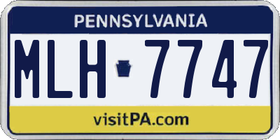 PA license plate MLH7747
