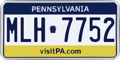 PA license plate MLH7752